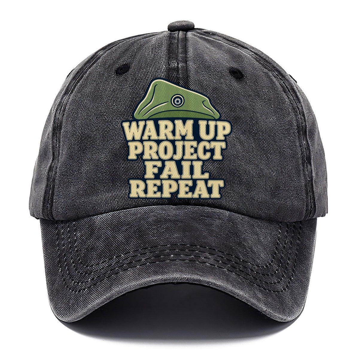 Warm Up Project Fail Repeat Rock Climbing Classic Cap – Graphite