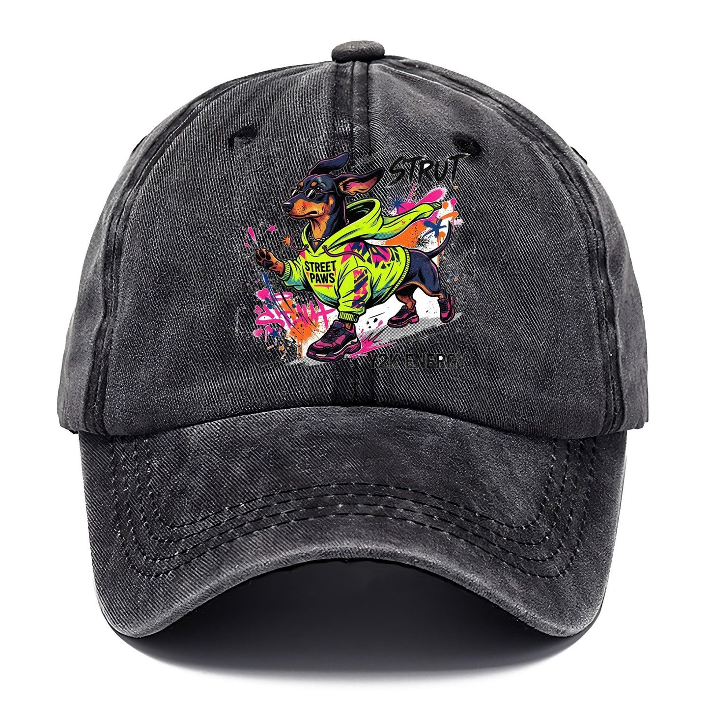 Strut Street Paws Y2K Energy Classic Cap – Graphite