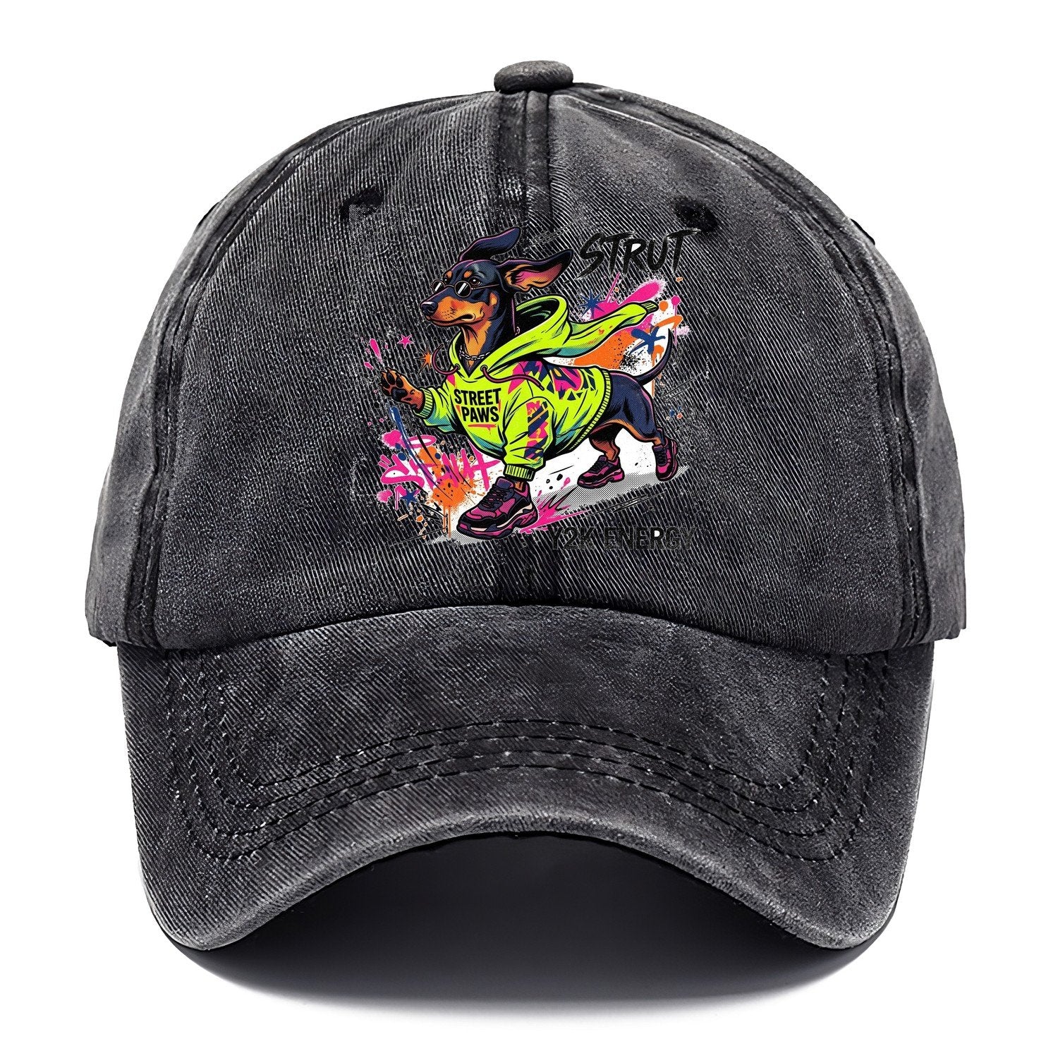 Strut Street Paws Y2K Energy Classic Cap – Graphite