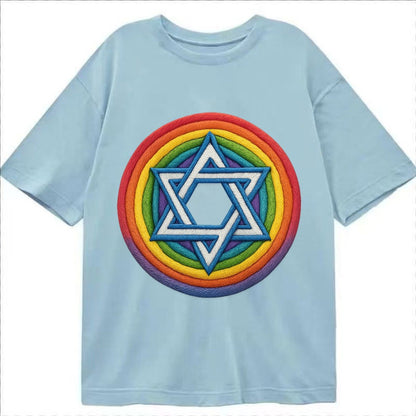 Rainbow Star Of David C8d987 Classic T-shirt – Light Blue