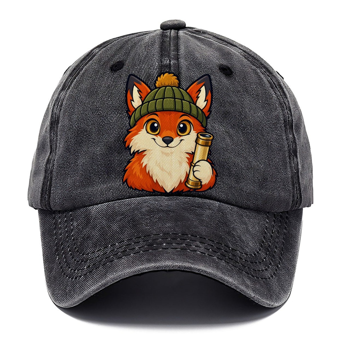Stargazing Fox In A Beanie Astronomy And Stargazing Classic Cap – Graphite