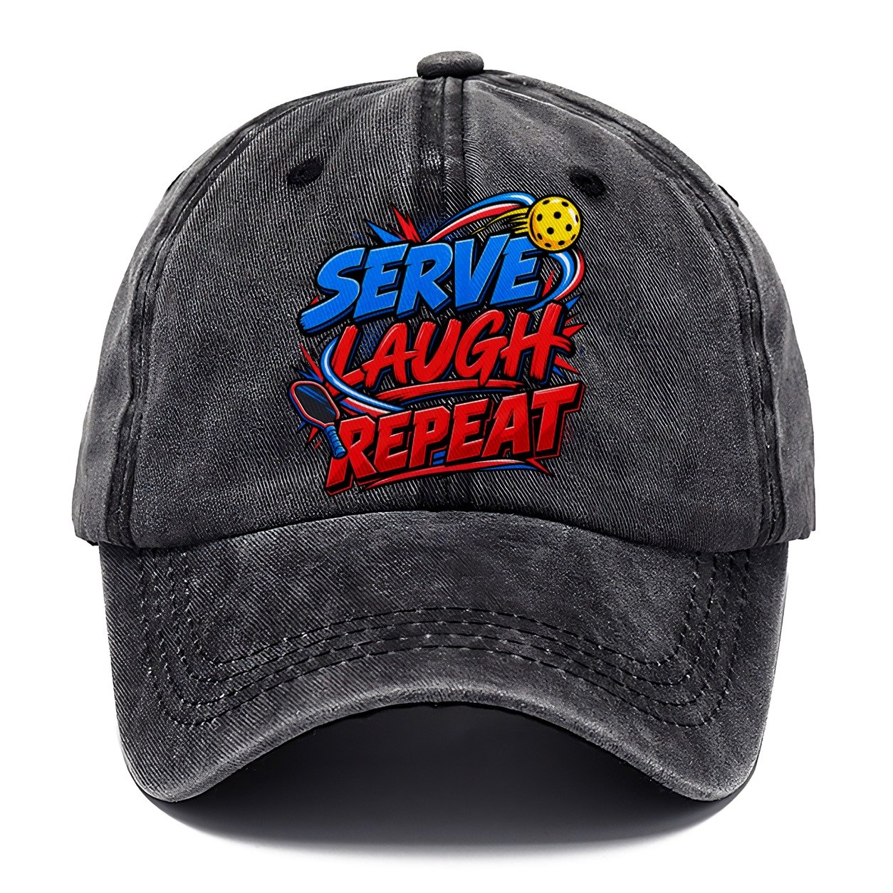 Serve Laugh Repeat Pickleball Life Classic Cap – Graphite