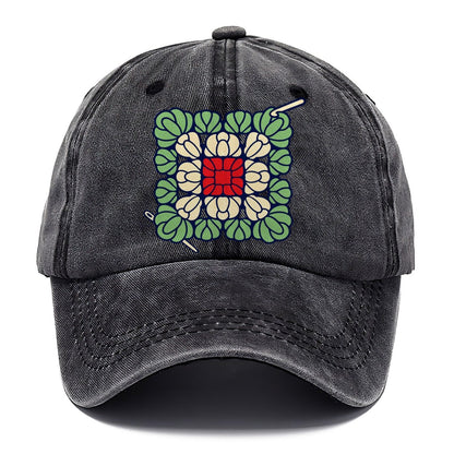 Granny Square Mosaic Yarn Crafts Classic Cap – Graphite