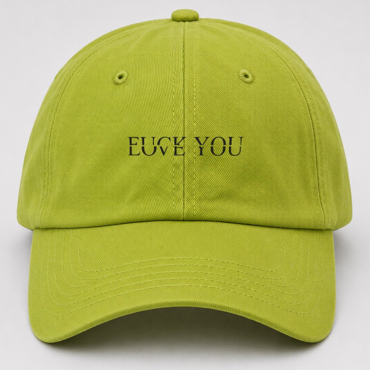 Fuck Love You Baseball Cap – Fluorescent Green