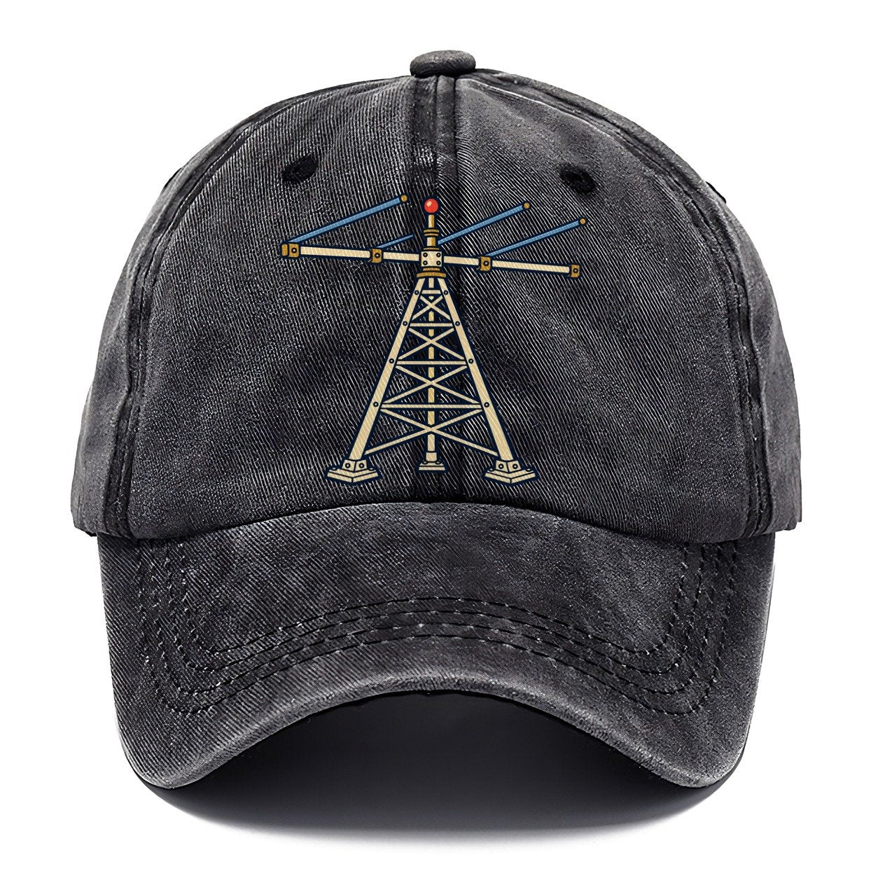 Antenna Tower Silhouette Amateur Radio Classic Cap – Graphite