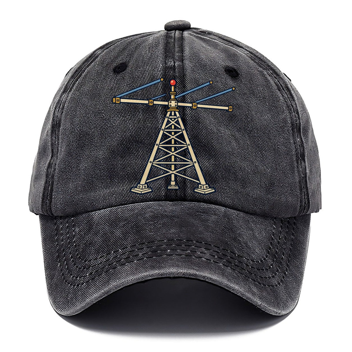 Antenna Tower Silhouette Amateur Radio Classic Cap – Graphite