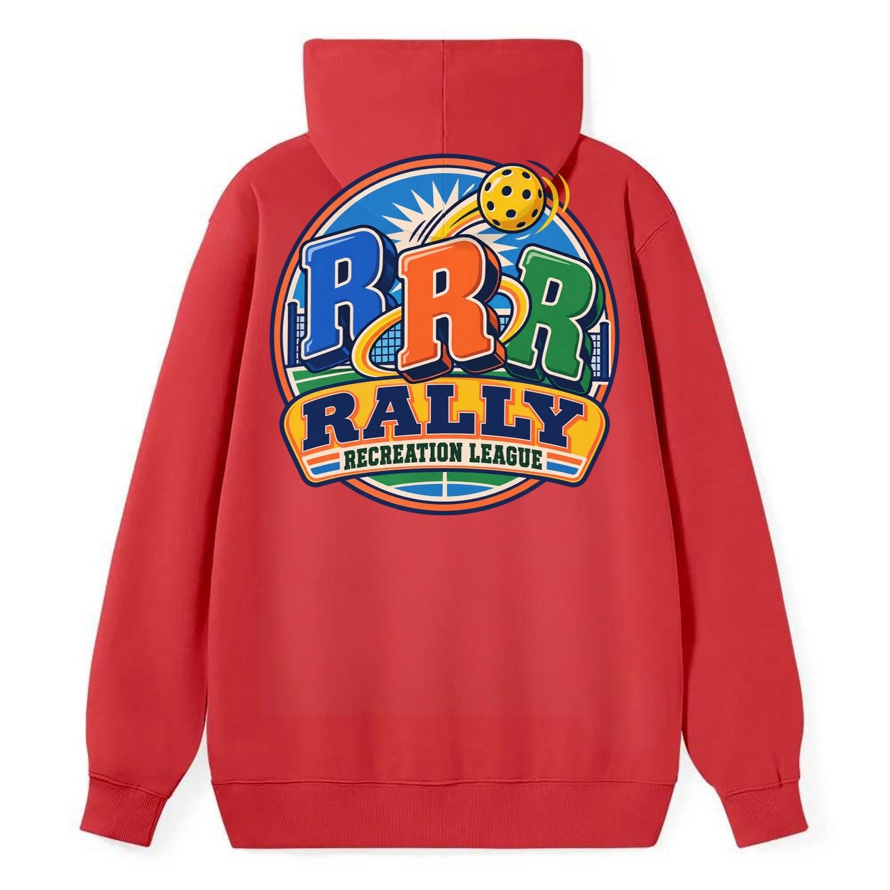 Rally Recreation League Pickleball Life Classic Pullover Hoodie – Red
