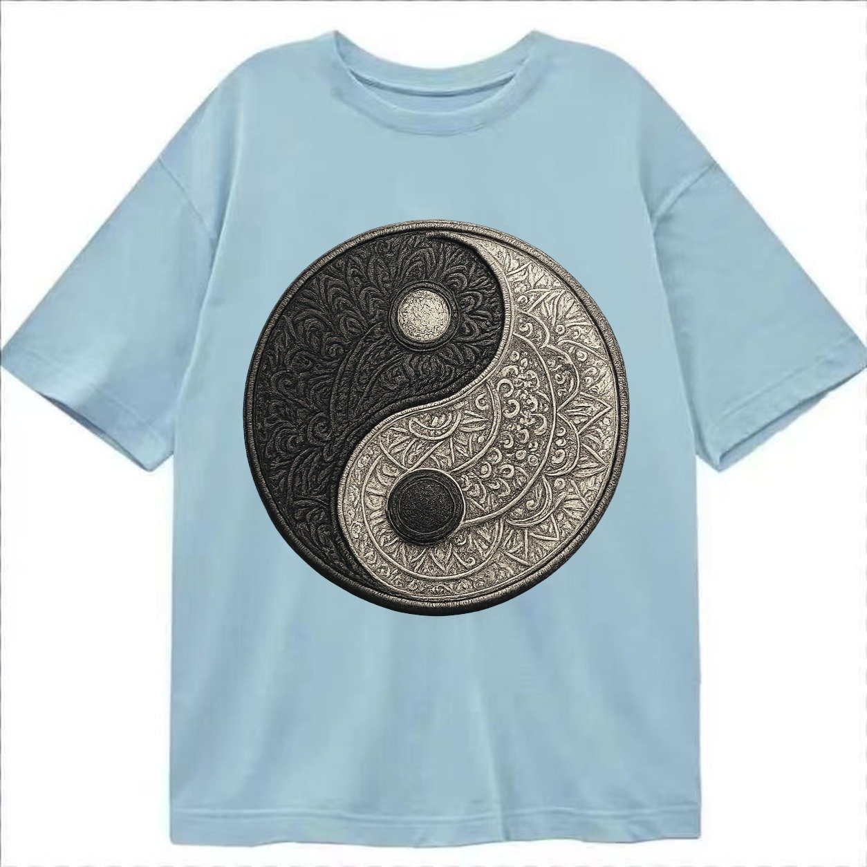 Mandala Yin Yang Classic T-shirt – Light Blue