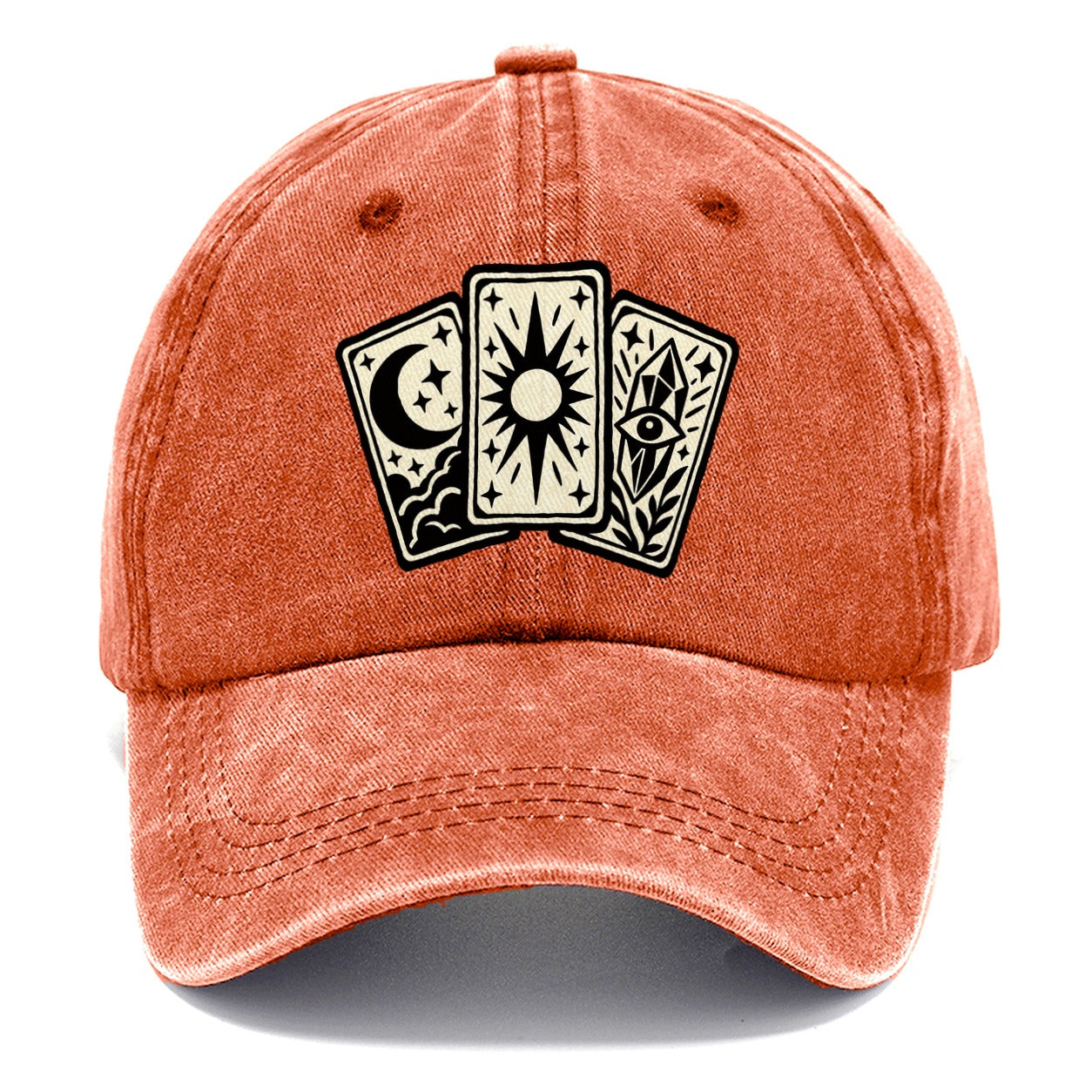 Three Fanned Tarot Cards Witch Magic Classic Cap – Terracotta Clay