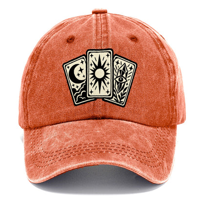Three Fanned Tarot Cards Witch Magic Classic Cap – Terracotta Clay