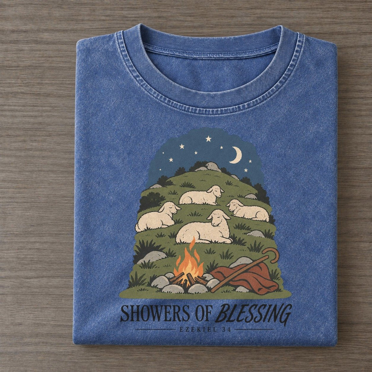 Showers Of Blessing The Counting Gate Vintage T-shirt – Washed Blue