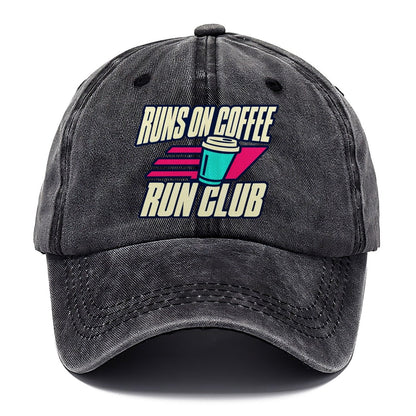 Runs On Coffee Run Club 90S Running Clubs Classic Cap – Graphite