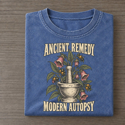 Modern Autopsy Botanical Warnings Vintage T-shirt – Washed Blue