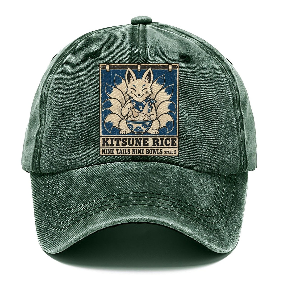 Kitsune Rice Yokai Night Market Classic Cap – Forest Mist