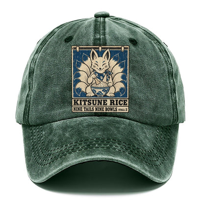 Kitsune Rice Yokai Night Market Classic Cap – Forest Mist