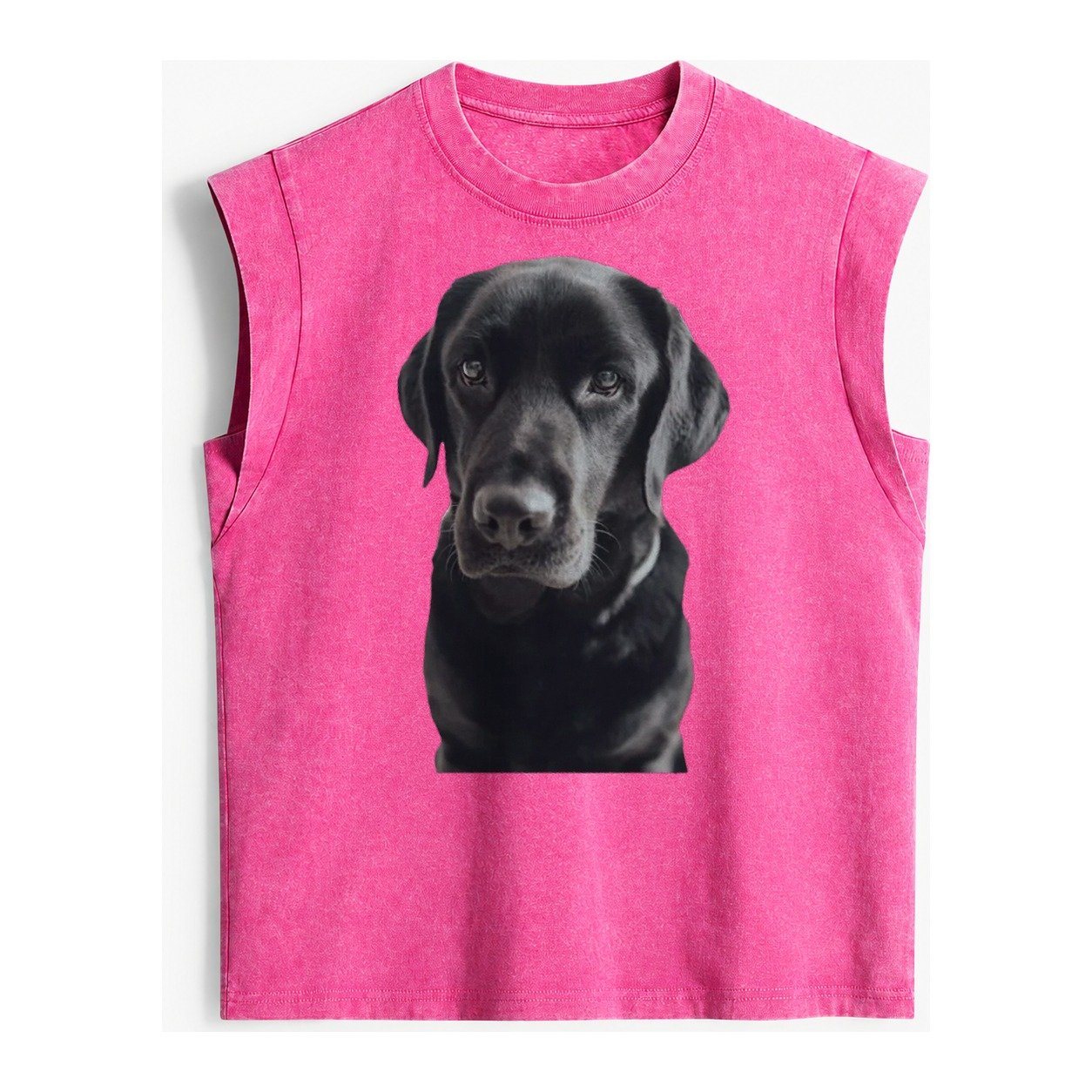 Black Labrador Vintage Washed Tank – Pink