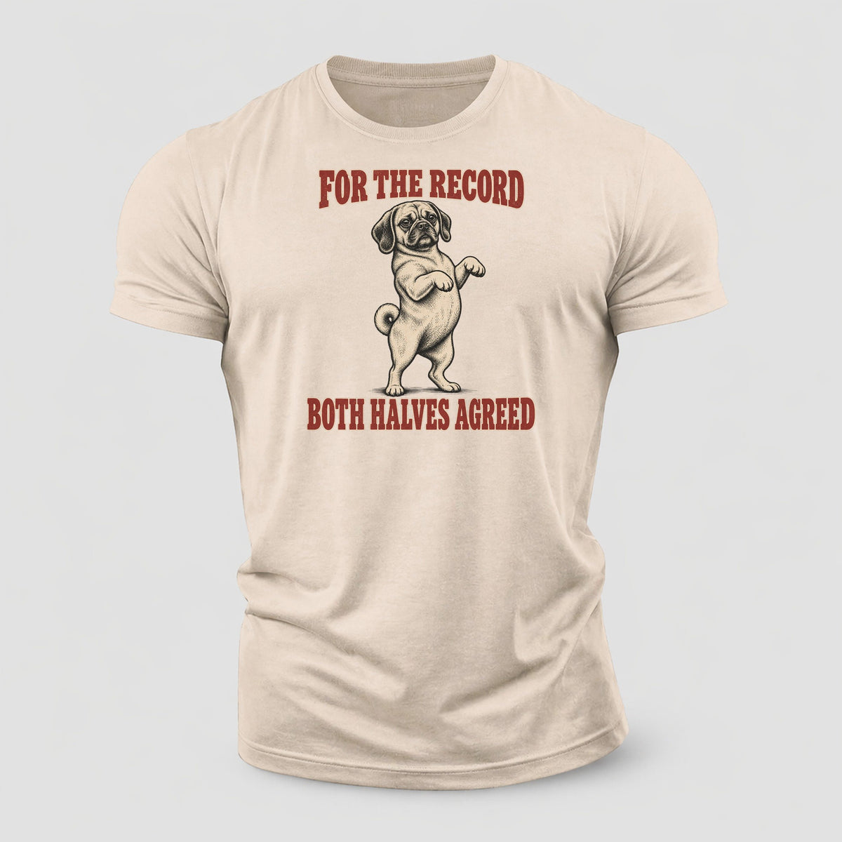 Puggle Dog Declarations Cotton T-Shirt – Sand