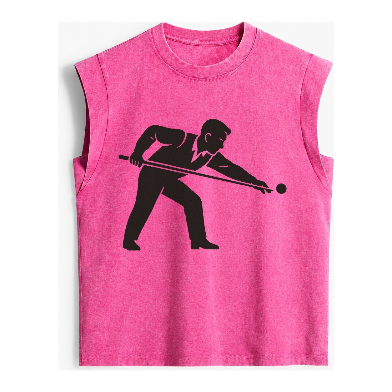 Pool Player Lining Up Shot Vintage Washed Tank – Pink