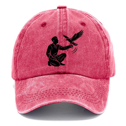 Kneeling Falconer with Falcon Classic Cap – Pomegranate Blush