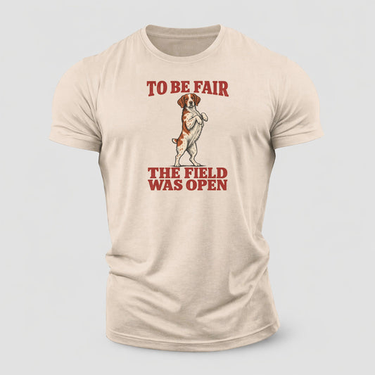 Brittany Dog Declarations Cotton T-Shirt – Sand