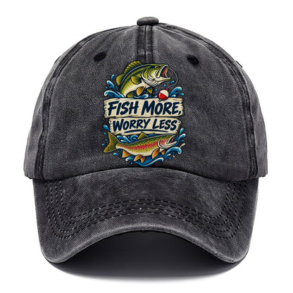 Fish More Worry Less Fishing Elegant Classic Cap – Graphite