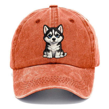 Siberian Husky Sitting Sweetheart Classic Cap – Terracotta Clay