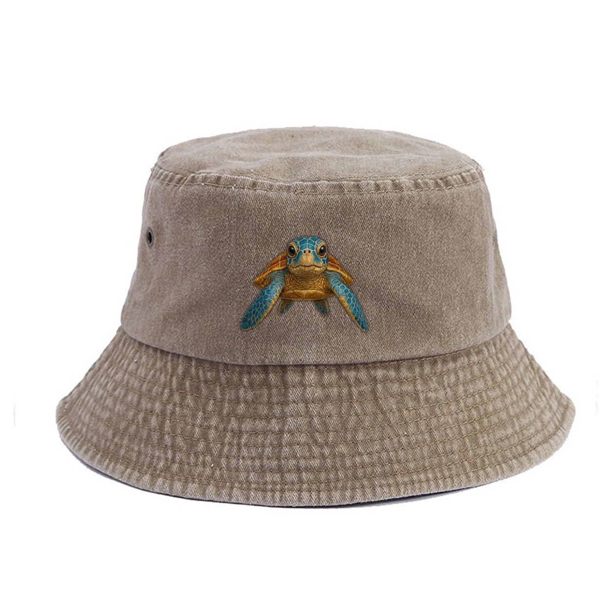 Sea Turtle Serenity Vintage Bucket Hat – Warm Sand