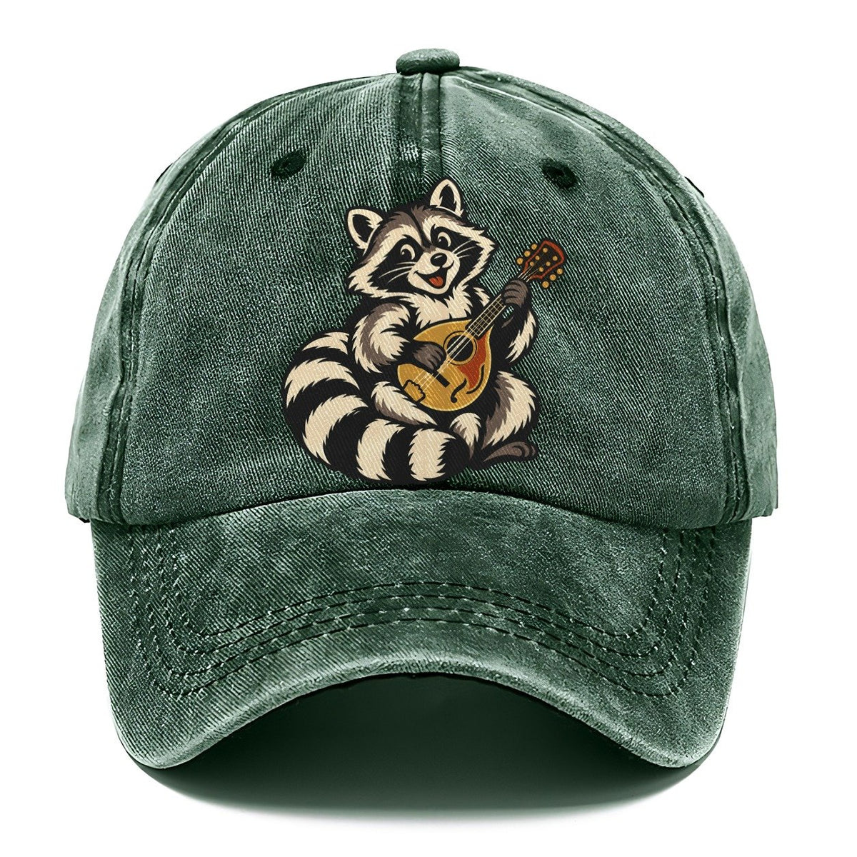 Raccoon Mandolin Picker Sundown Familiars Classic Cap – Forest Mist