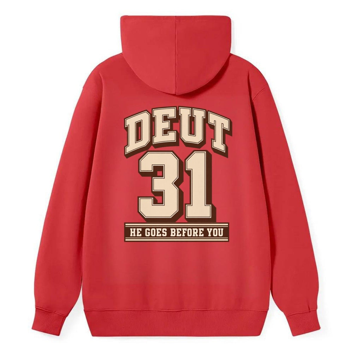 Deuteronomy 31 Varsity Chapel Varsity Classic Pullover Hoodie – Red