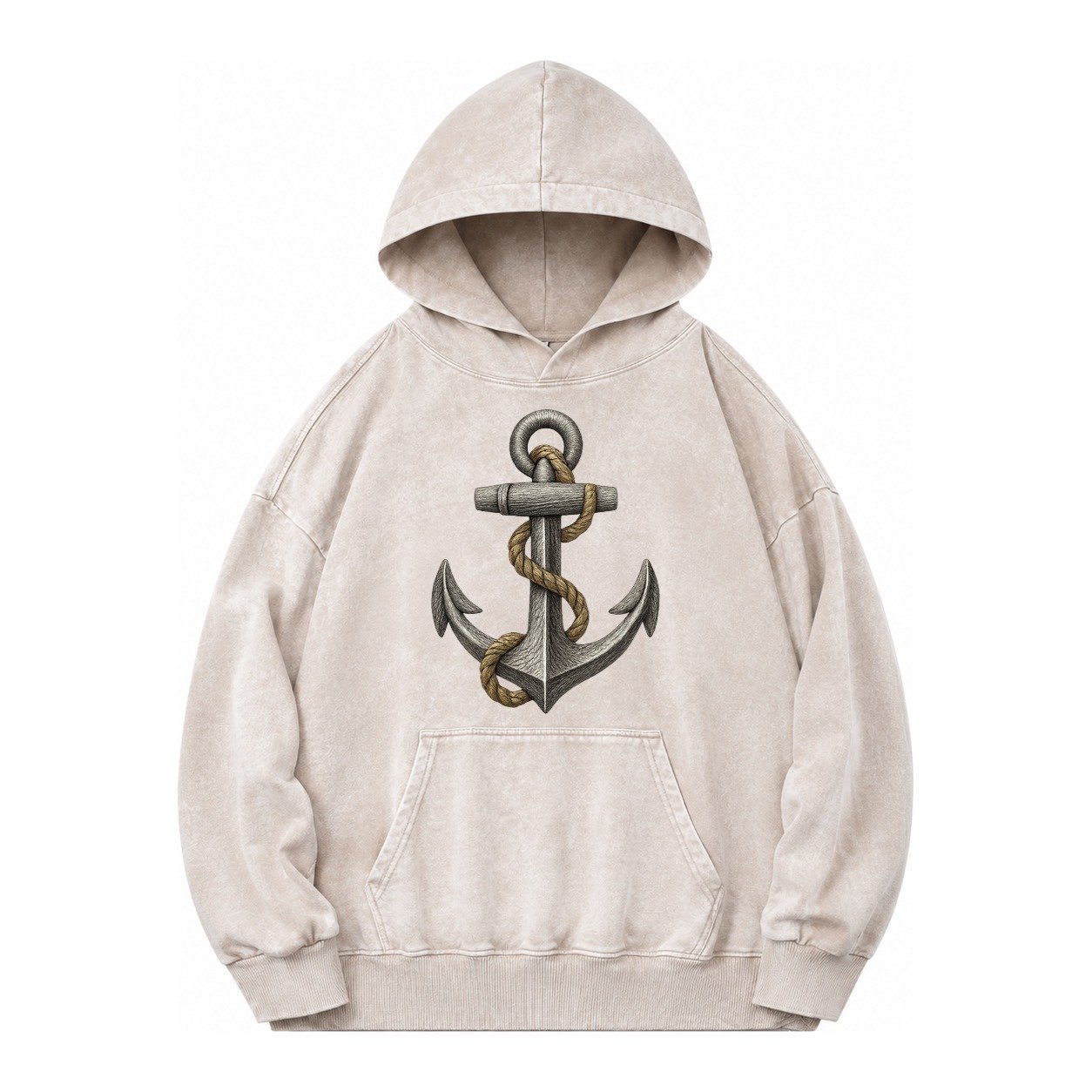 Anchor And Rope Vintage Washed Hoodie – Off White