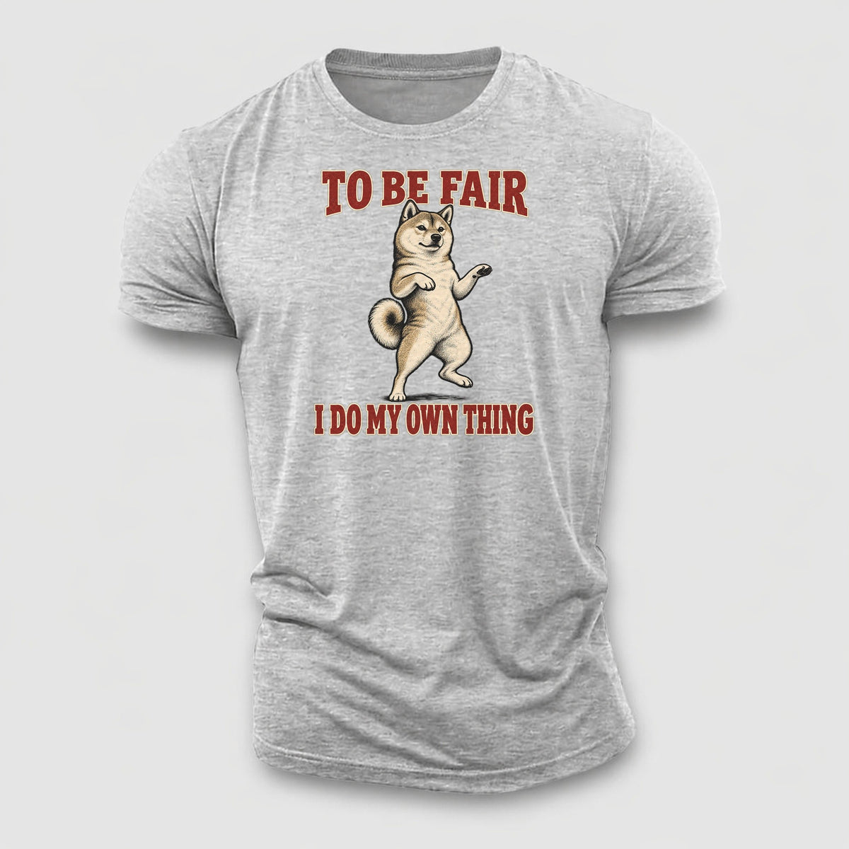 Shiba Inu Dog Declarations Cotton T-Shirt – Sport Grey