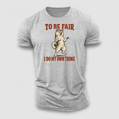 Shiba Inu Dog Declarations Cotton T-Shirt – Sport Grey