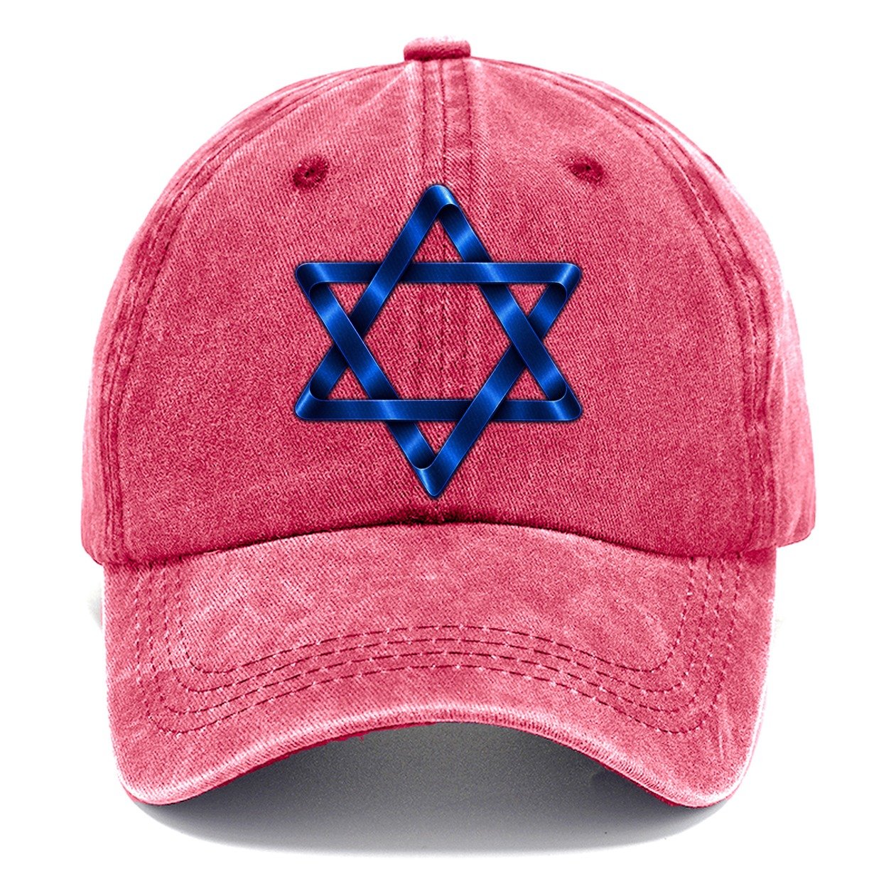 Star Of David Single Line Judaism Heritage Classic Cap – Pomegranate Blush