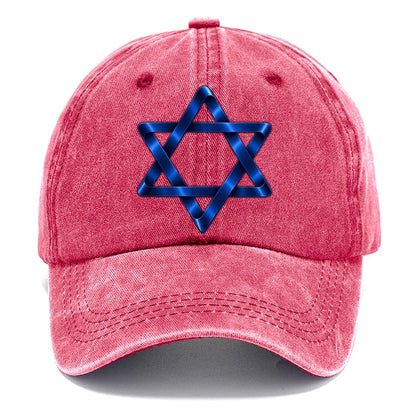Star Of David Single Line Judaism Heritage Classic Cap – Pomegranate Blush
