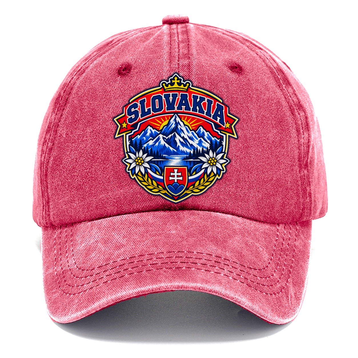 Slovakia Retro Badge Country Logos Classic Cap – Pomegranate Blush