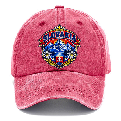 Slovakia Retro Badge Country Logos Classic Cap – Pomegranate Blush
