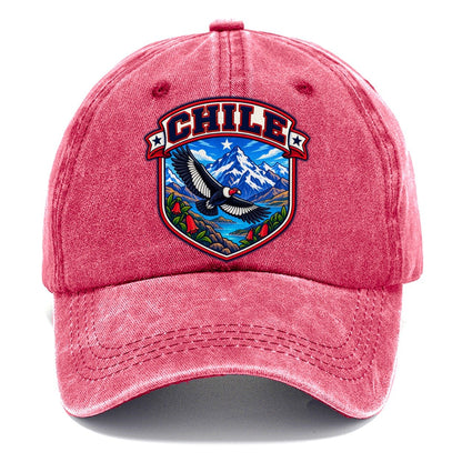 Chile Retro Badge Country Logos Classic Cap – Pomegranate Blush