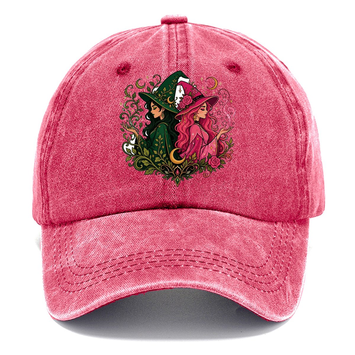 Dual Witch Botanical Moon Classic Cap – Pomegranate Blush