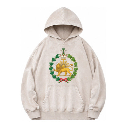 Iran Lion Vintage Washed Hoodie – Off White