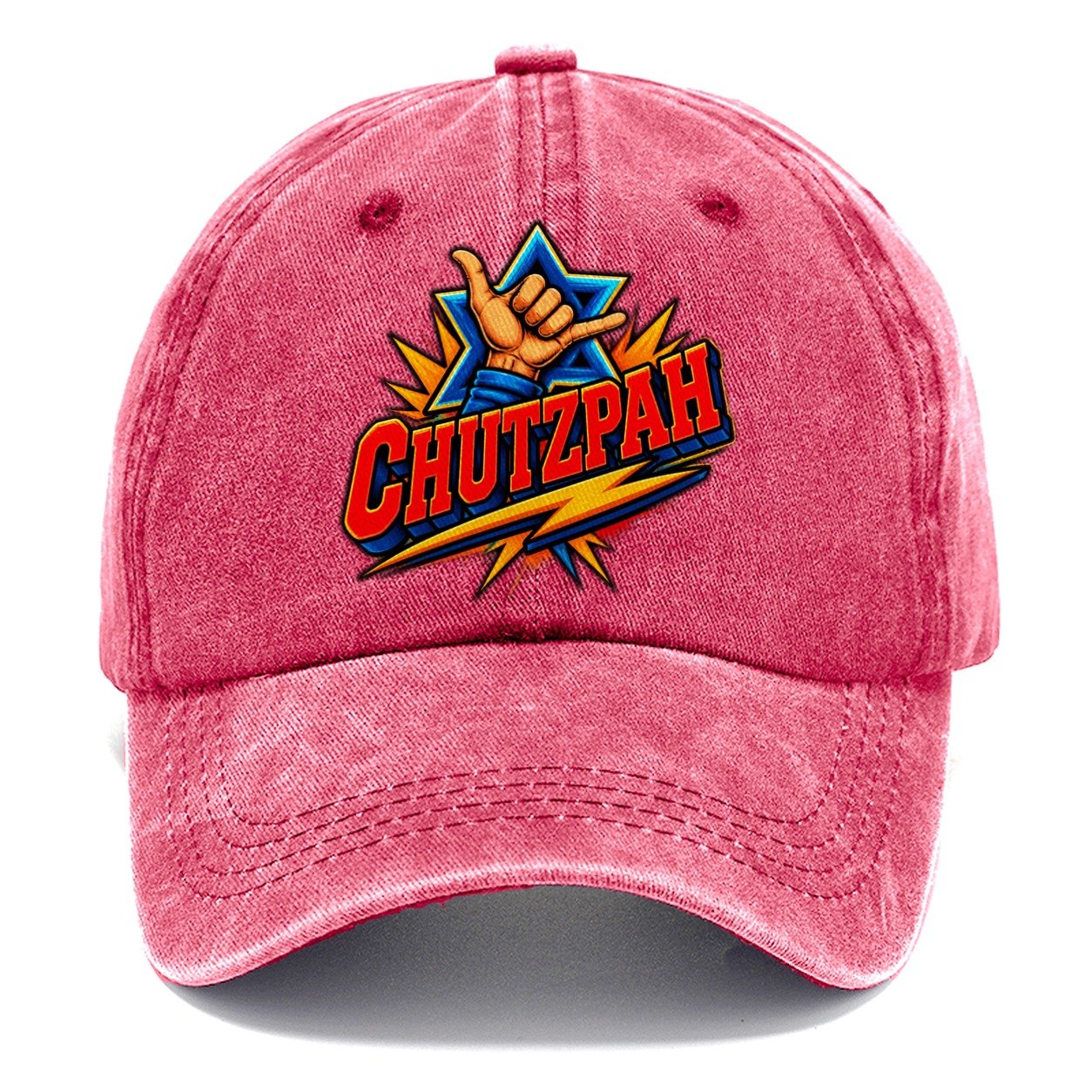 Chutzpah Attitude Judaism Heritage Classic Cap – Pomegranate Blush