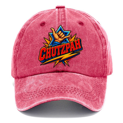 Chutzpah Attitude Judaism Heritage Classic Cap – Pomegranate Blush