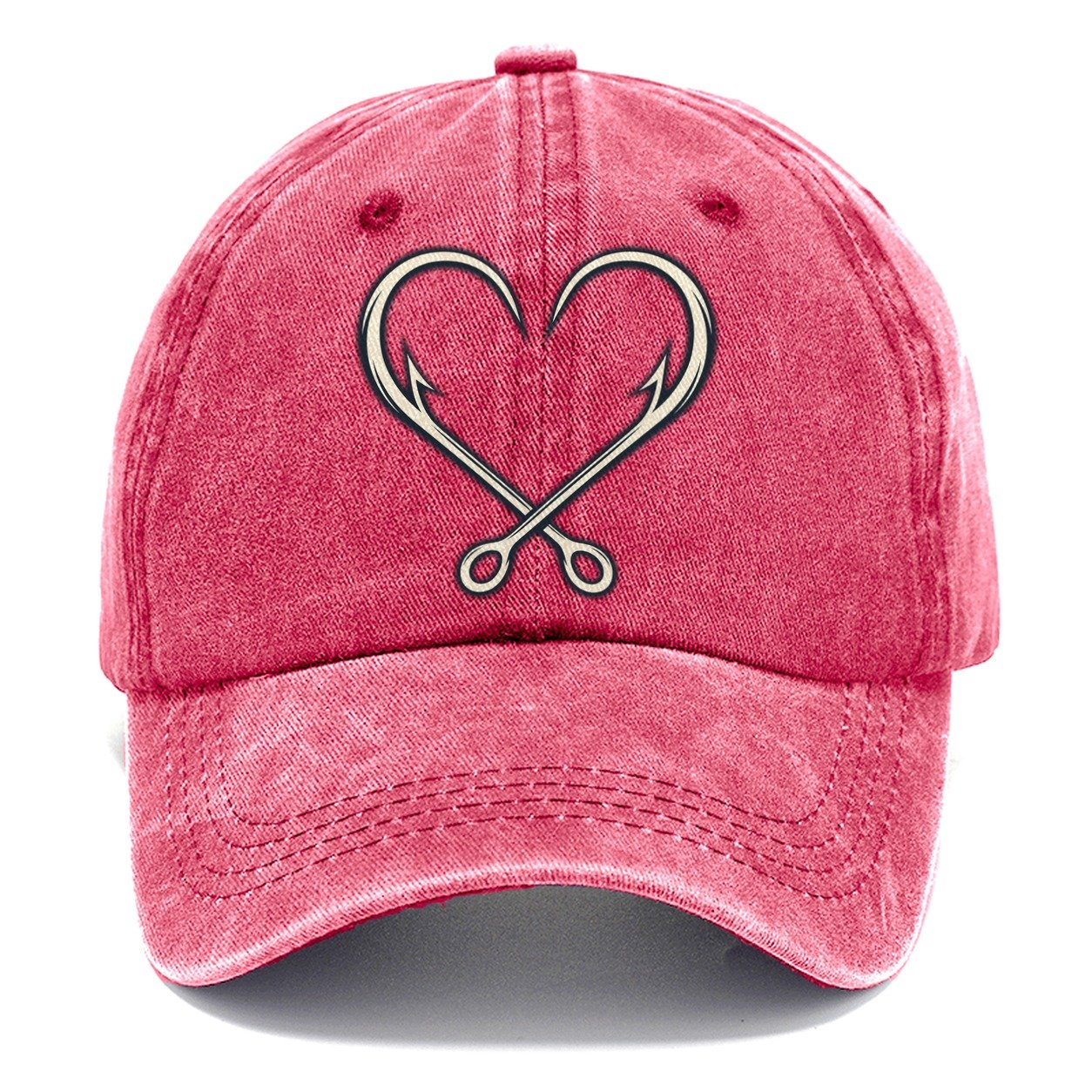 Hook Heart Fishing Elegant Classic Cap – Pomegranate Blush