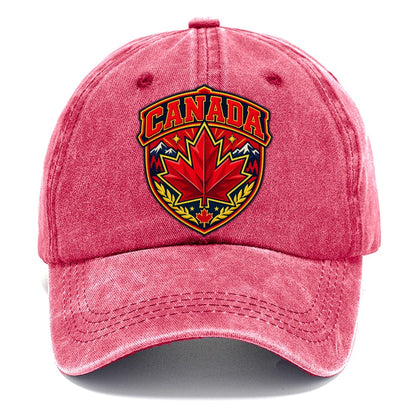 Canada Retro Badge Country Logos Classic Cap – Pomegranate Blush