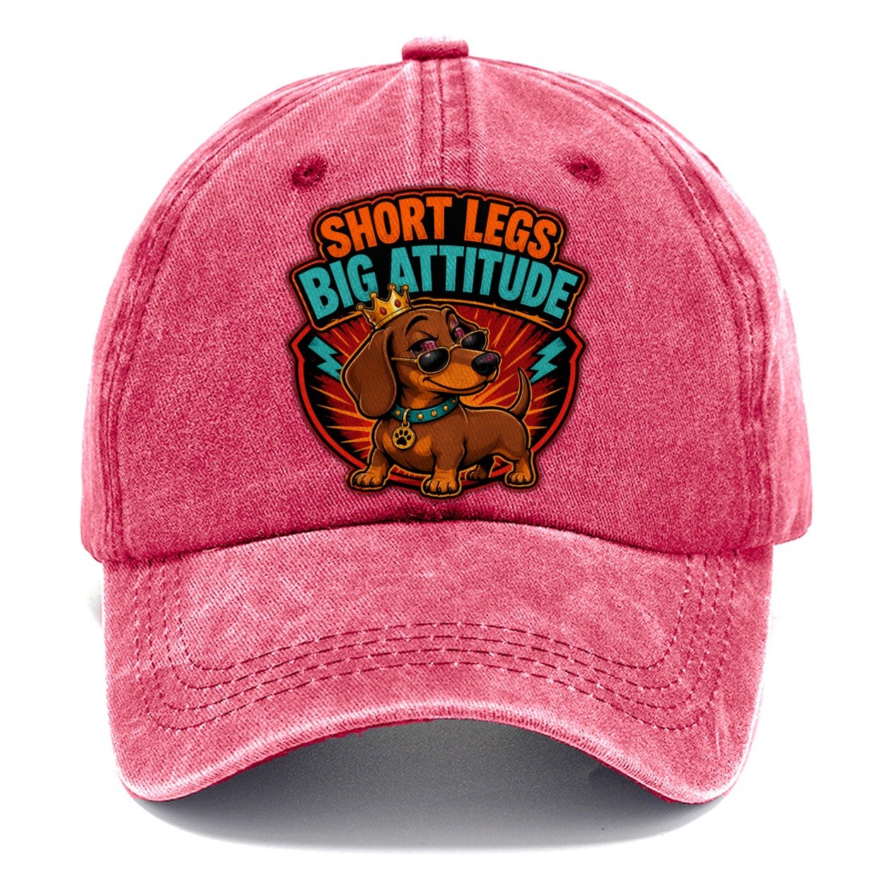 Short Legs Big Attitude Dachshund Classic Cap – Pomegranate Blush