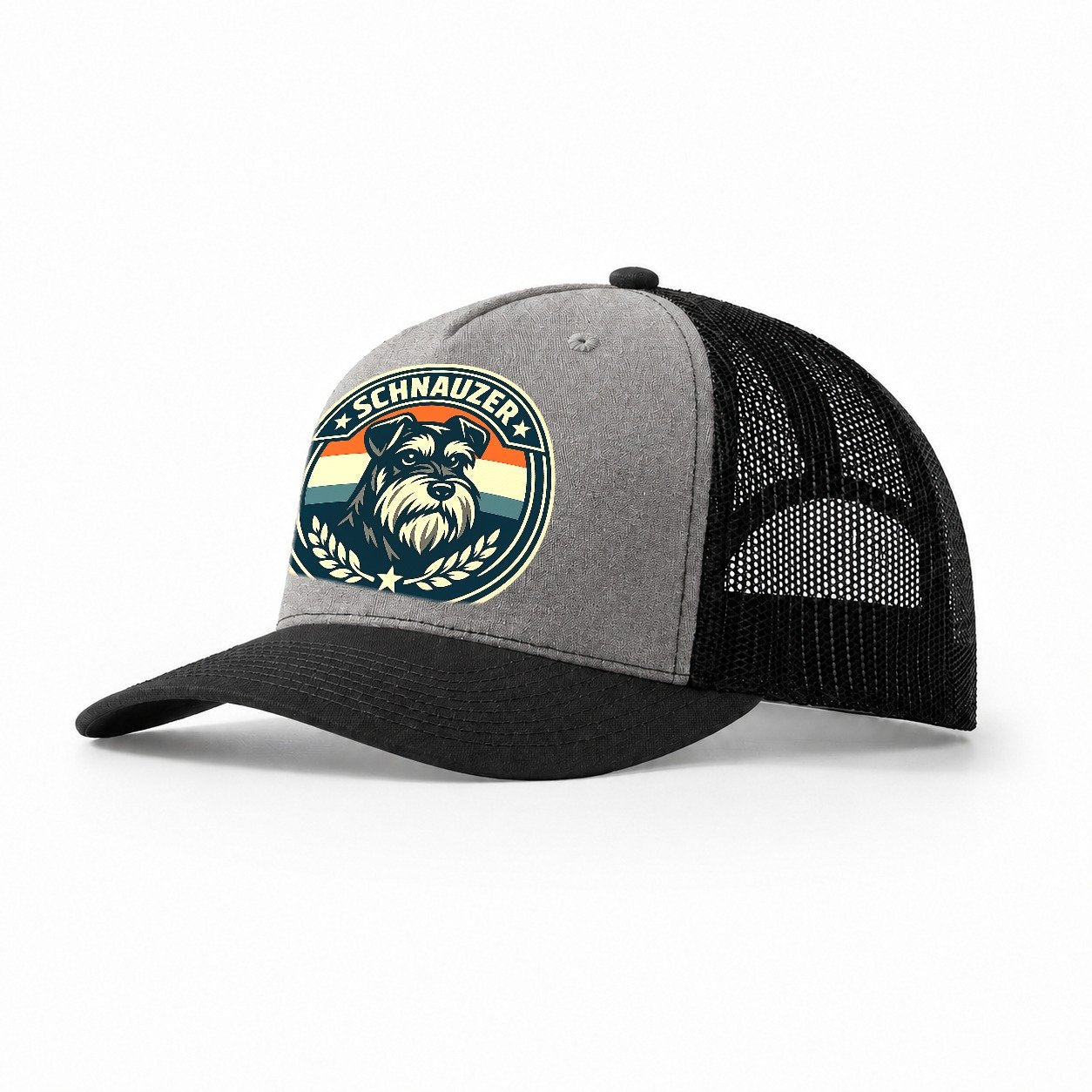 Noble Schnauzer Emblem 00e2f7ecb7d9 1770539386634 Trucker Hat – Grey-Black