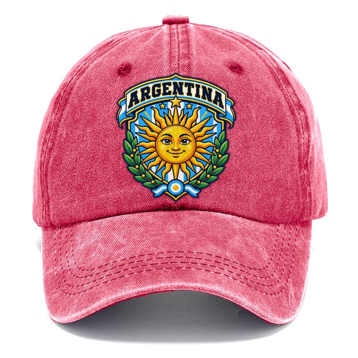 Argentina Retro Badge Country Logos Classic Cap – Pomegranate Blush