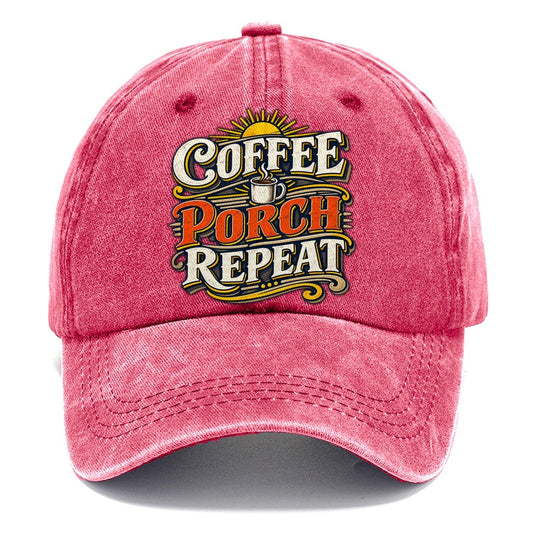 Coffee Porch Repeat Retired Living Classic Cap – Pomegranate Blush