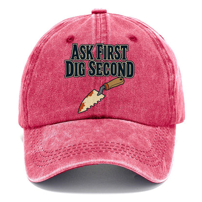 Ask First Dig Second Treasure Hunting Classic Cap – Pomegranate Blush
