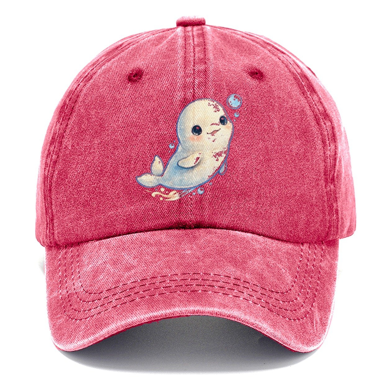 Beluga Whale Bubble Rise Sea Sprite Classic Cap – Pomegranate Blush