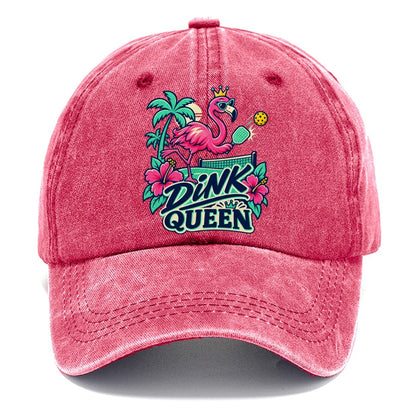Flamingo Dink Queen Pickleball Life Classic Cap – Pomegranate Blush